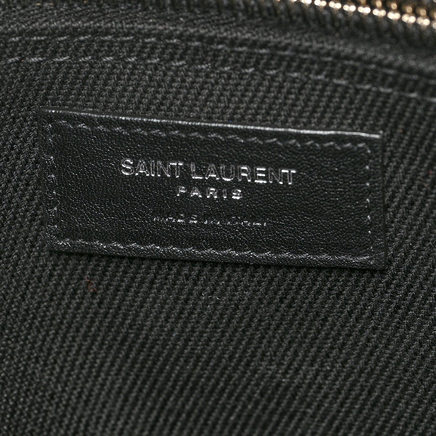 Linen Calfskin Rive Gauche North South Tote Black