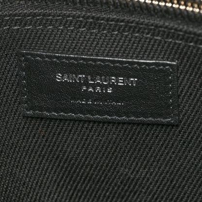 Saint Laurent Linen Calfskin Rive Gauche North South Tote Black 6 of 10