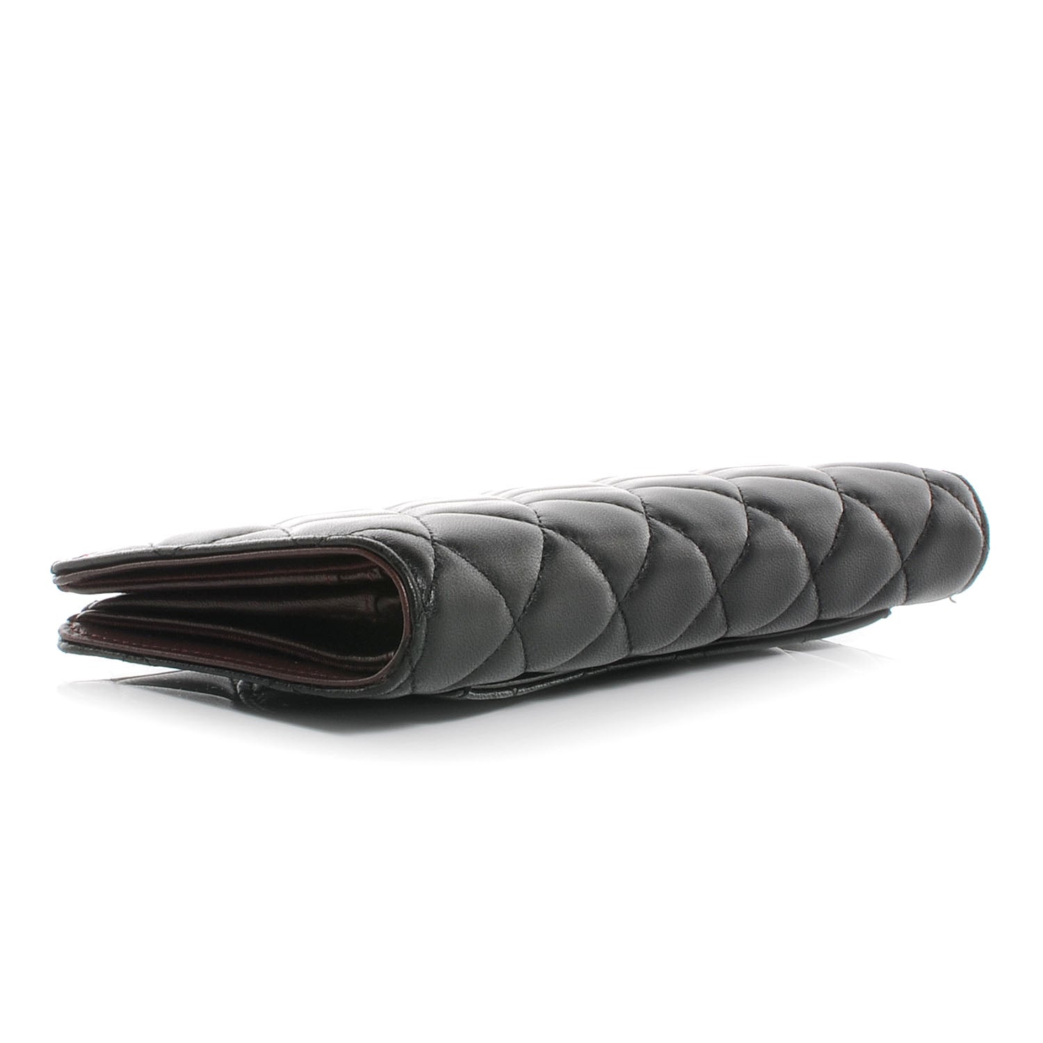 Chanel Lambskin Quilted Yen Wallet Black 4 of 8
