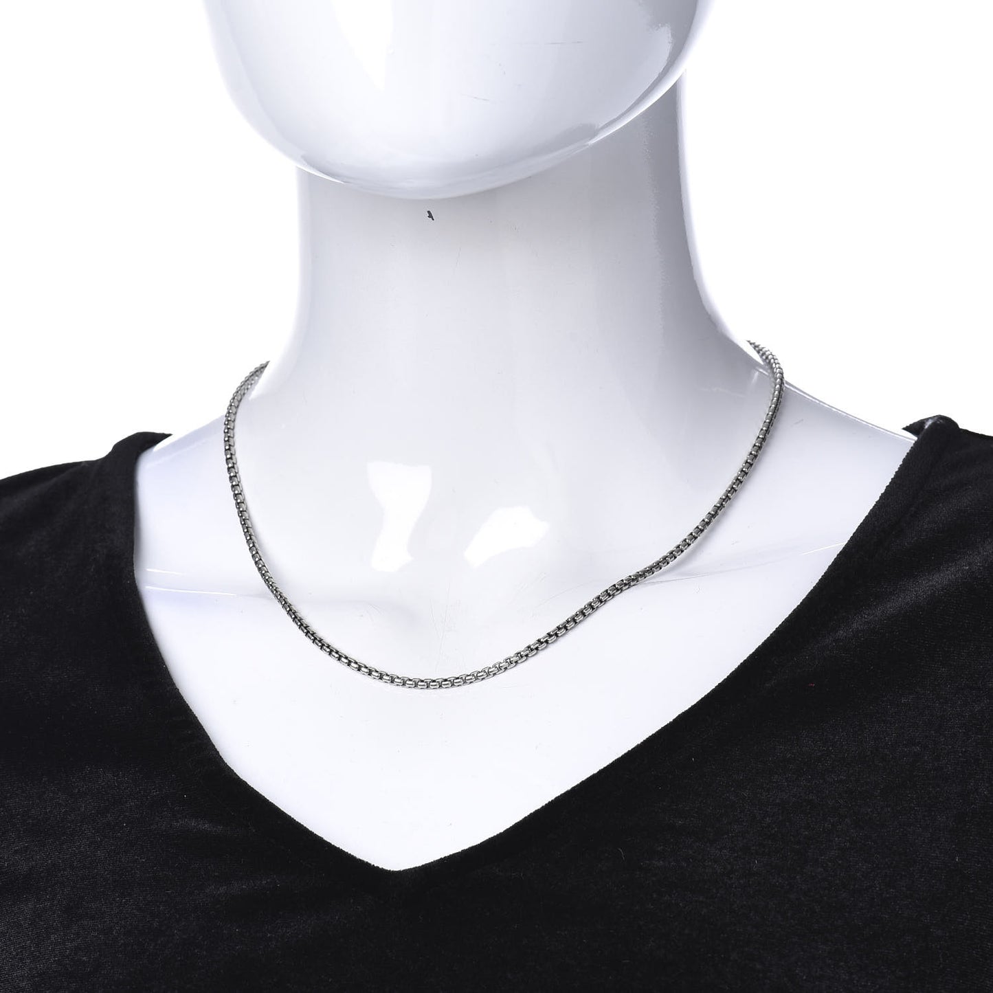 Sterling Silver 14K Yellow Gold 2.7mm Small Box Chain Necklace 18"