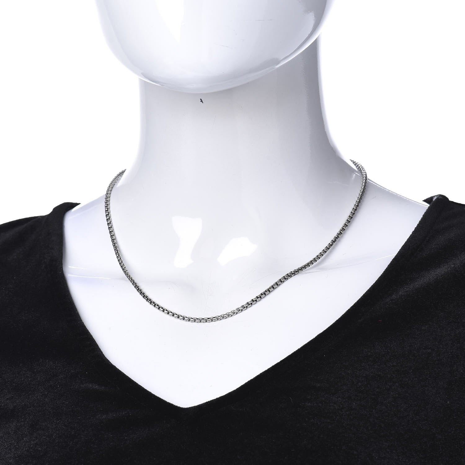 David Yurman Sterling Silver 14K Yellow Gold 2.7mm Small Box Chain Necklace 18" 2 of 4