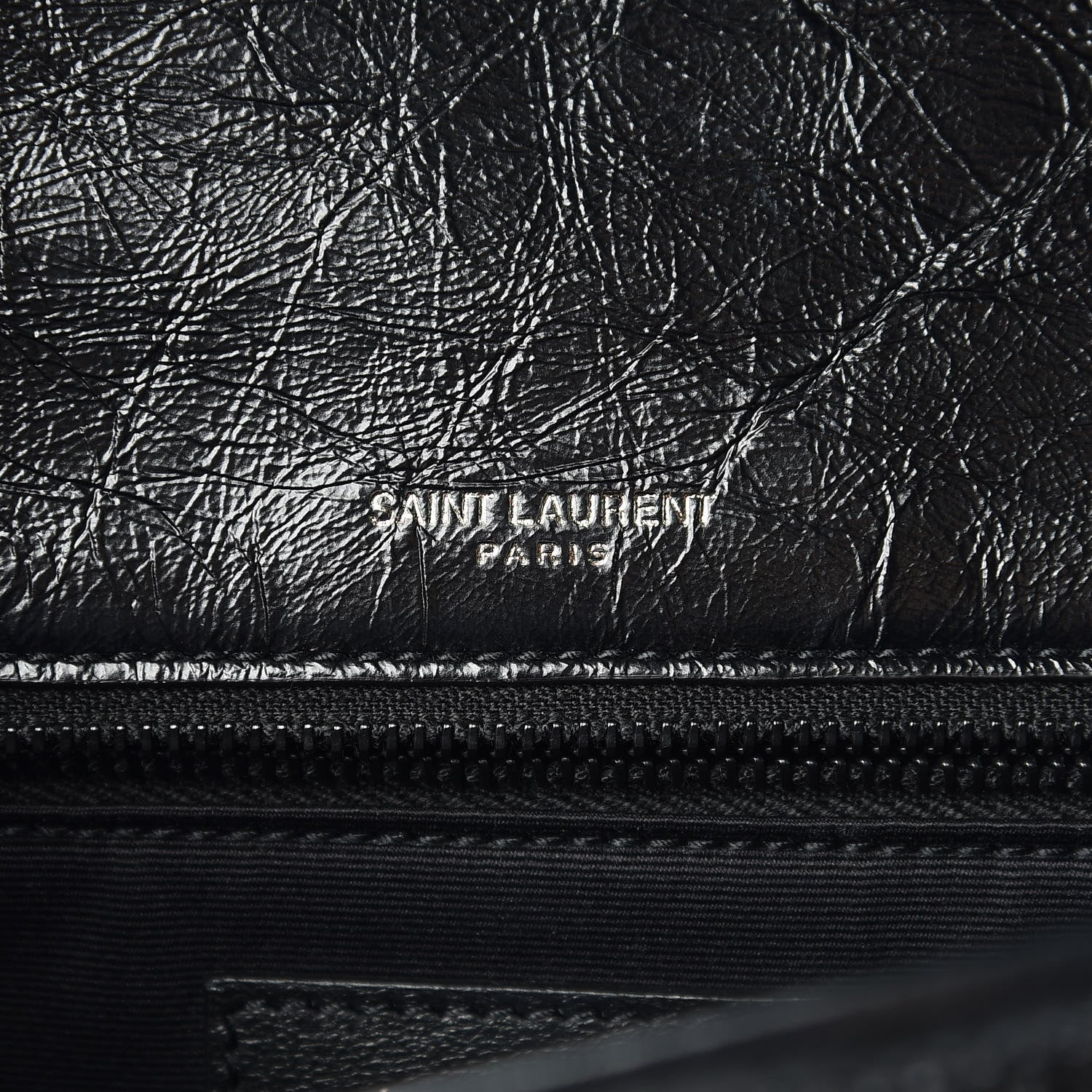 Saint Laurent Crinkled Calfskin Matelasse Monogram Medium Niki Chain Satchel Black 8 of 11