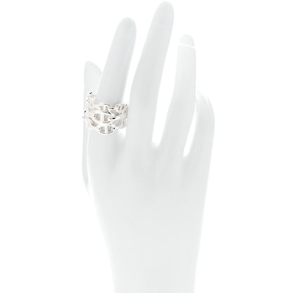 Hermes Sterling Silver GM Chaine d'ncre Enchainee Band Ring 56 7.75 2 of 6
