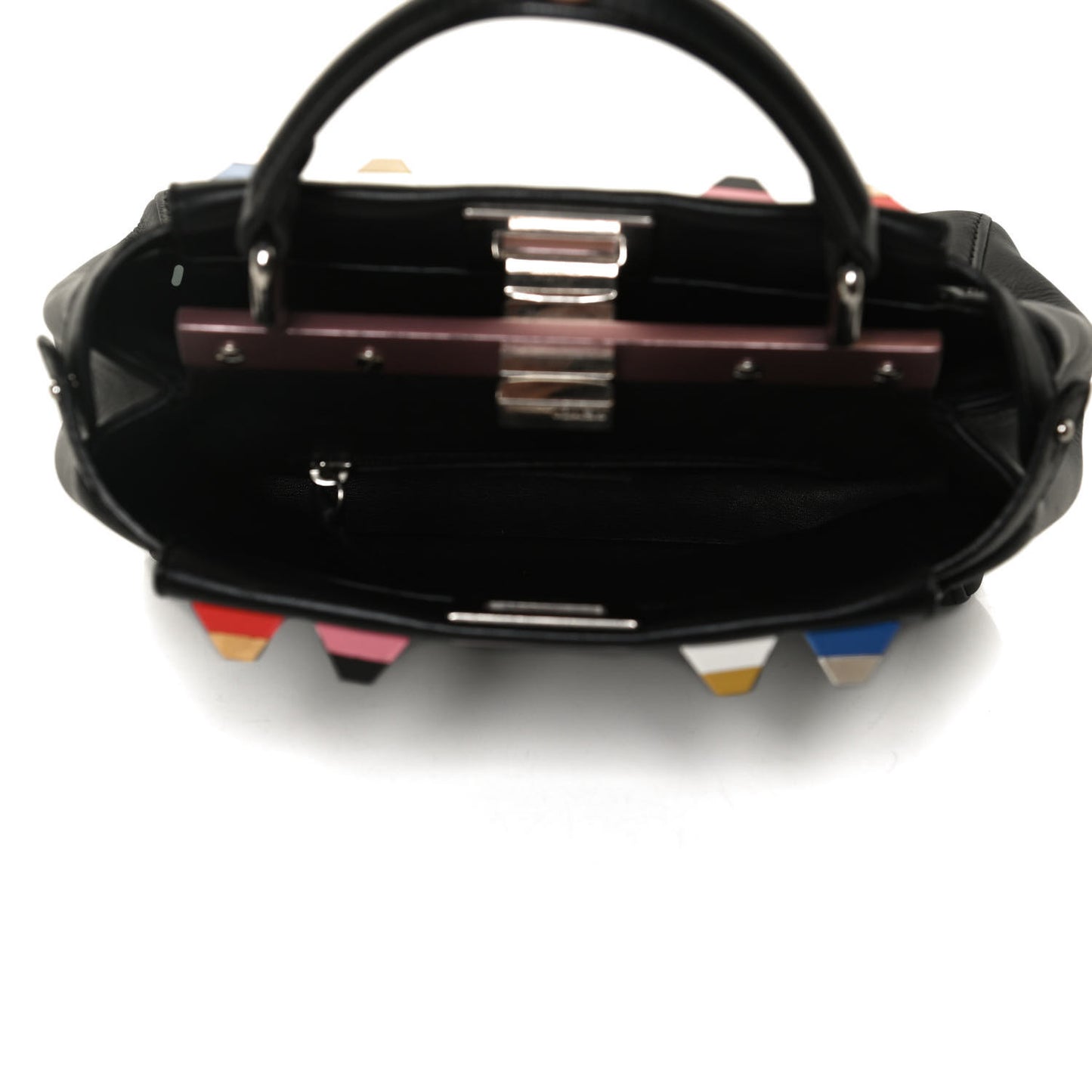 Nappa Studded Mini Peekaboo Iconic Satchel Black Multicolor