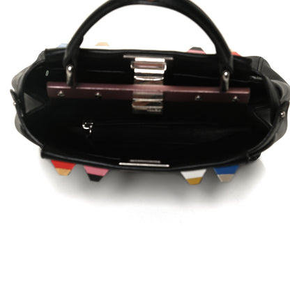 Fendi Nappa Studded Mini Peekaboo Iconic Satchel Black Multicolor 5 of 13