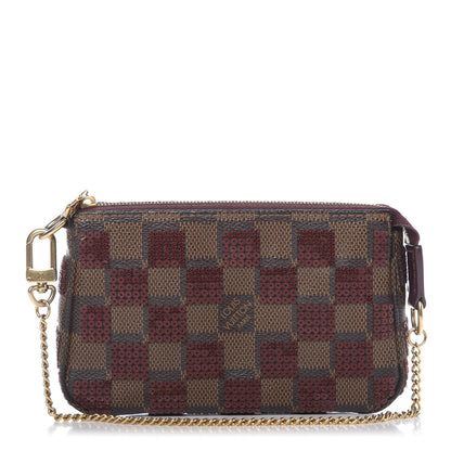 Louis Vuitton Damier Paillettes Mini Pochette Accessories Red 1 of 11