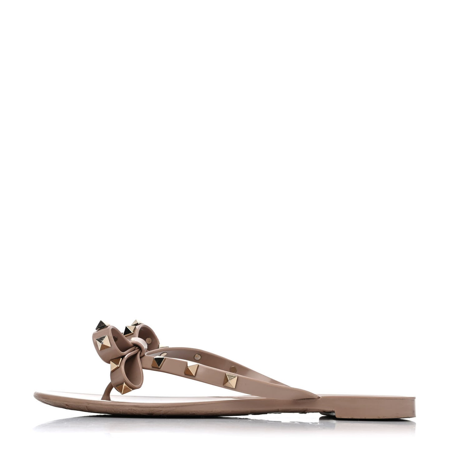 PVC Jelly Rockstud Bow Thong Sandals 37 Poudre