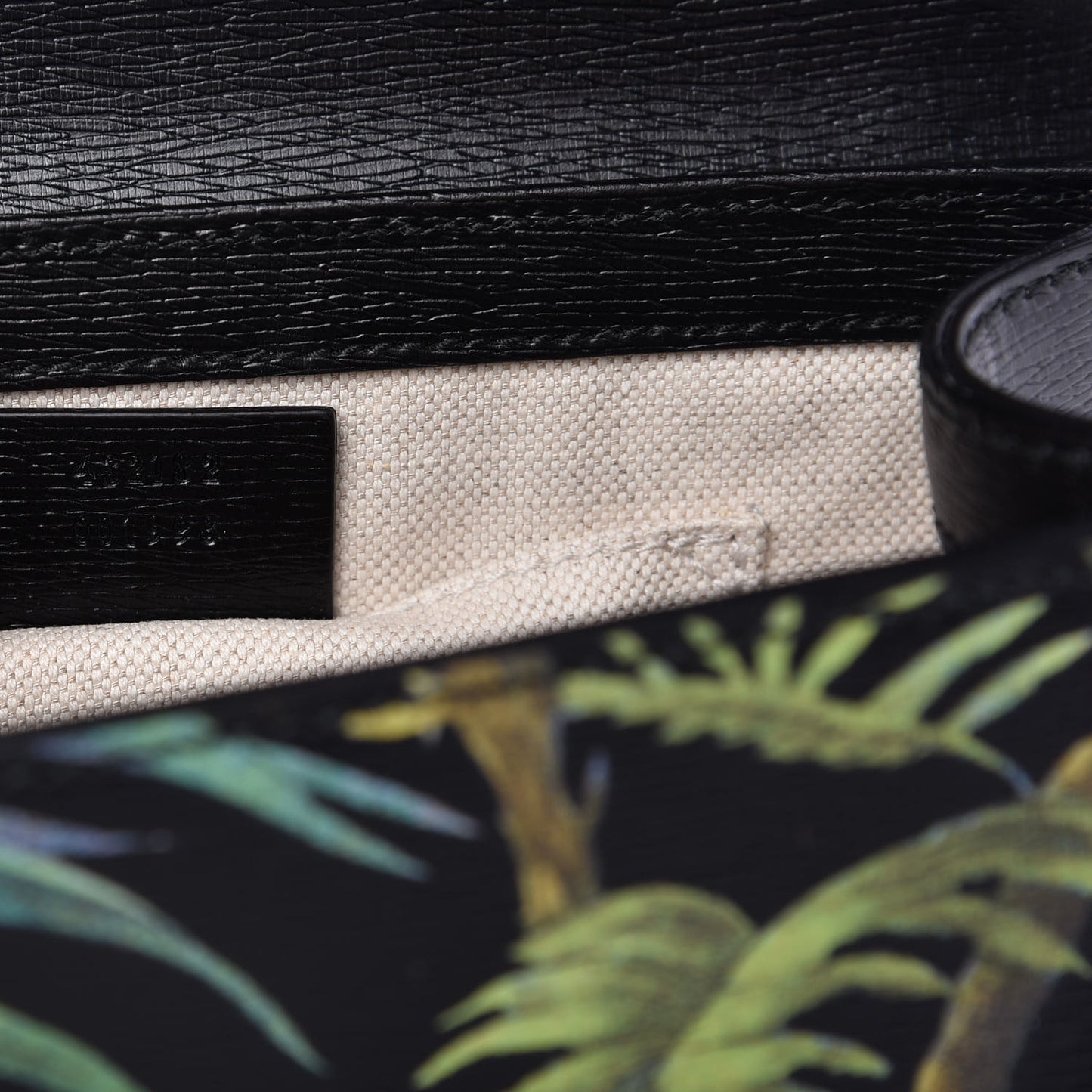Calfskin Tropical Print Small Padlock Shoulder Bag Black Multi