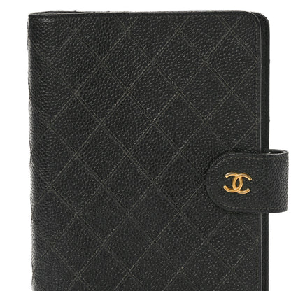 Chanel Caviar Diamond Embossed Agenda Cover Black 8 of 9