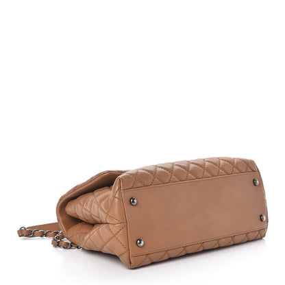 Chanel Caviar Quilted Small Coco Handle Flap Camel 4 of 9
