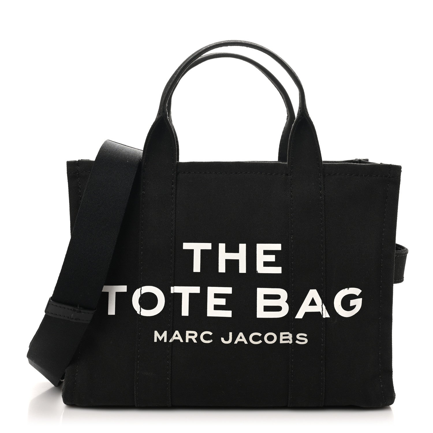 Marc Jacobs Cotton Canvas Medium The Traveler Tote Bag Black 1 of 9