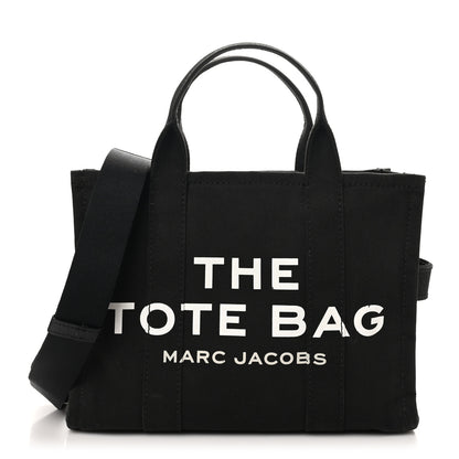Marc Jacobs Cotton Canvas Medium The Traveler Tote Bag Black 1 of 9