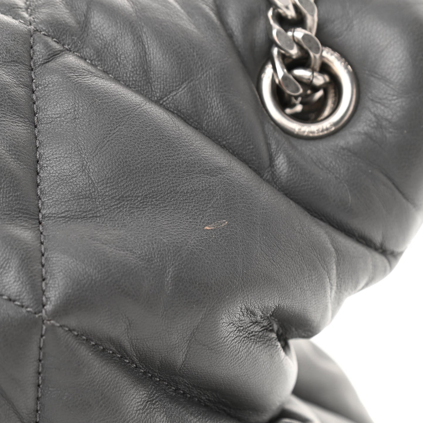 Calfskin Quilted Medium Loulou Puffer Monogram Chain Satchel Storm