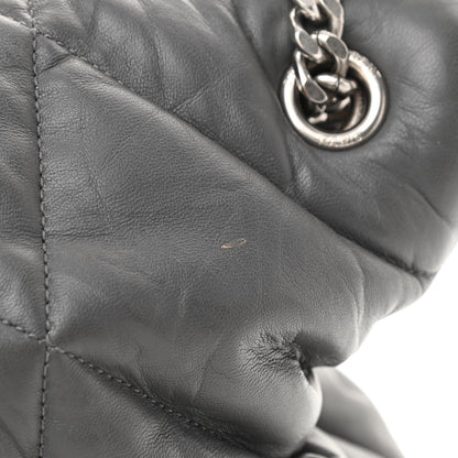 Saint Laurent Calfskin Quilted Medium Loulou Puffer Monogram Chain Satchel Storm 12 of 12