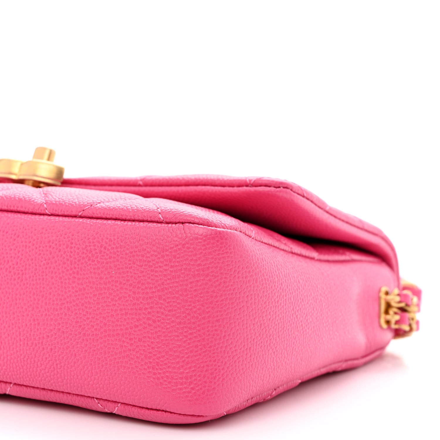 Chanel Shiny Caviar Quilted Small Chain Melody Flap Dark Pink 10 of 11