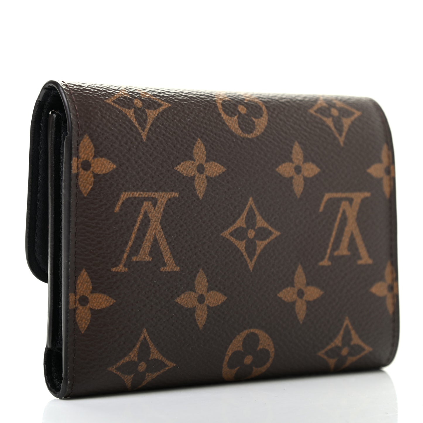 Monogram Flower Lock Compact Wallet Black