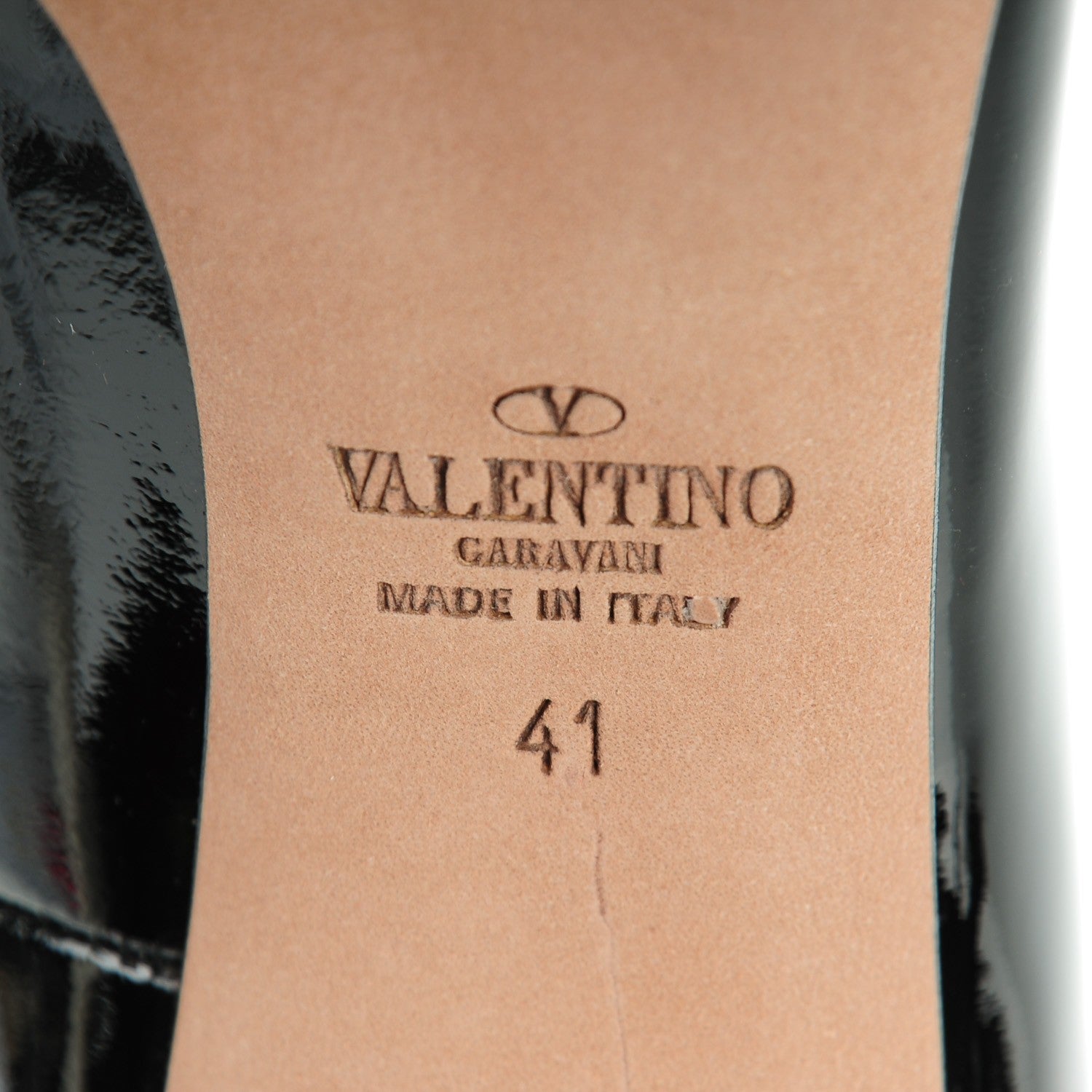 Valentino Garavani Calfskin Patent Velvet Mid Calf Boots 41 Black 6 of 9
