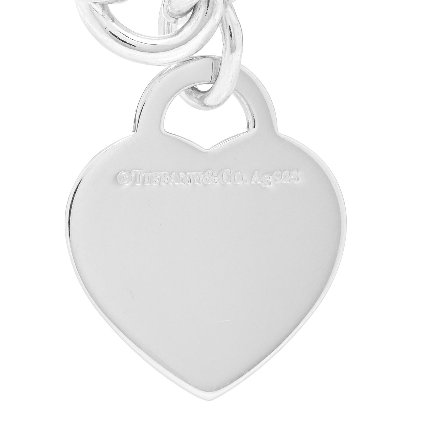 Sterling Silver Heart Tag Charm Bracelet