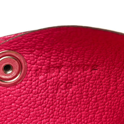 Hermes Chevre Mysore Verso Calvi Card Case Caramel Rose Shocking 7 of 8