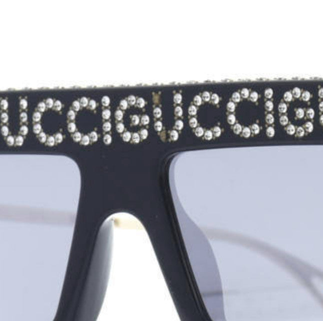 Acetate Crystal Mask-Frame Sunglasses GG0431S Black