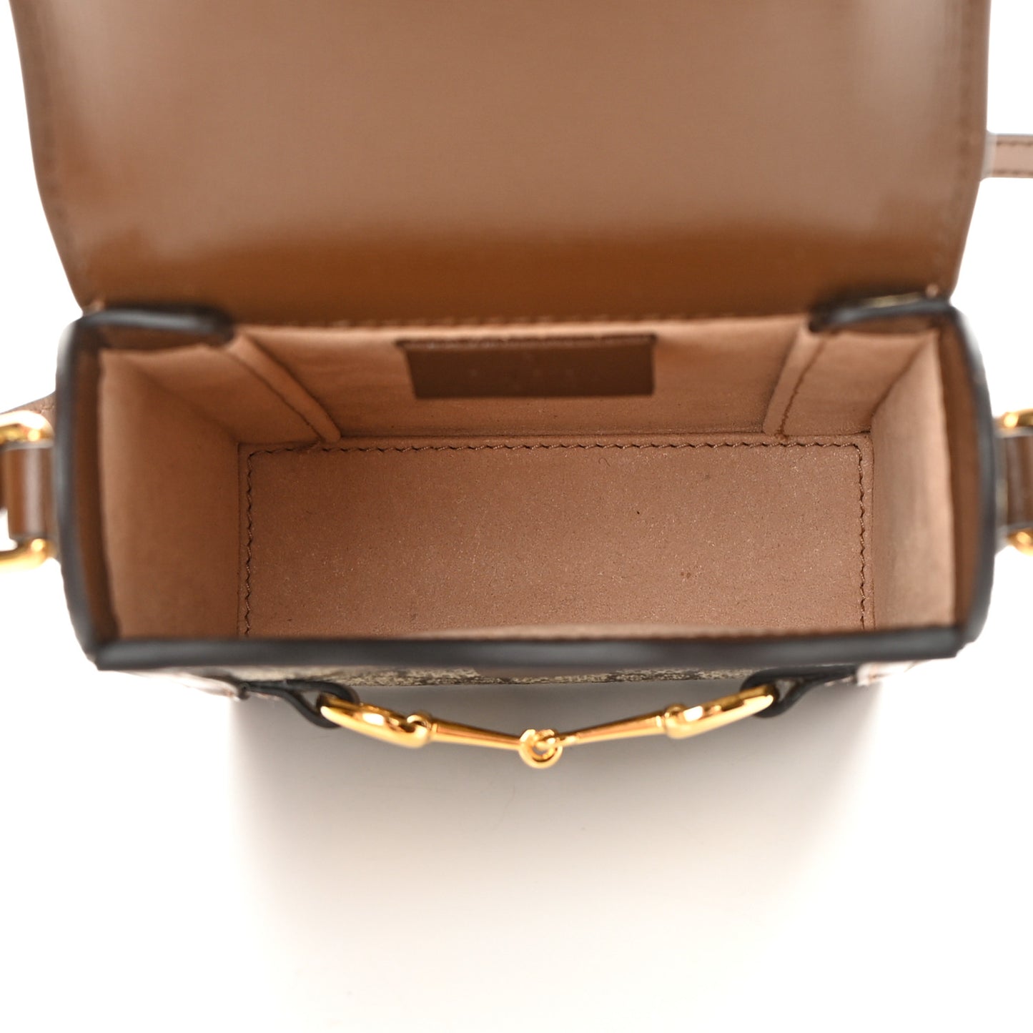 GG Supreme Monogram Mini Horsebit 1955 Crossbody Bag Beige Brown Sugar