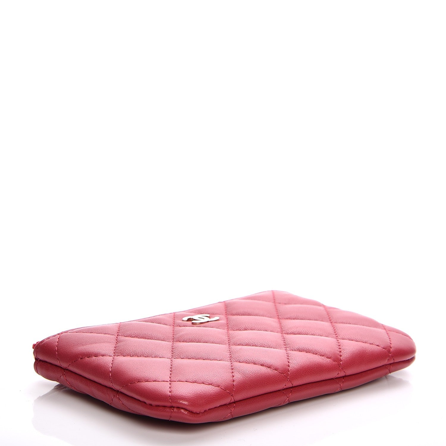 Chanel Lambskin Quilted Small Cosmetic Case Dark Pink 4 of 8