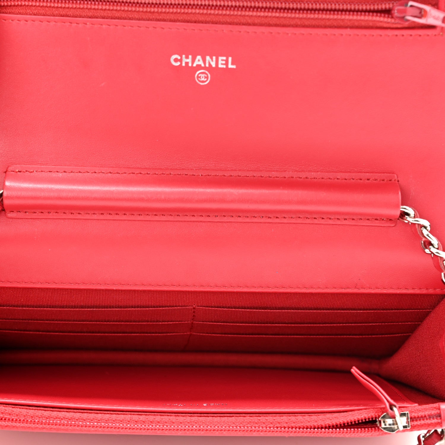 Chanel Patent Calfskin Quilted Boy Wallet On Chain WOC Red 4 of 11