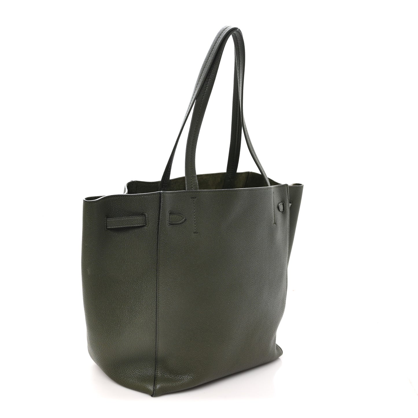 Soft Grained Calfskin Medium Cabas Phantom Dark Khaki