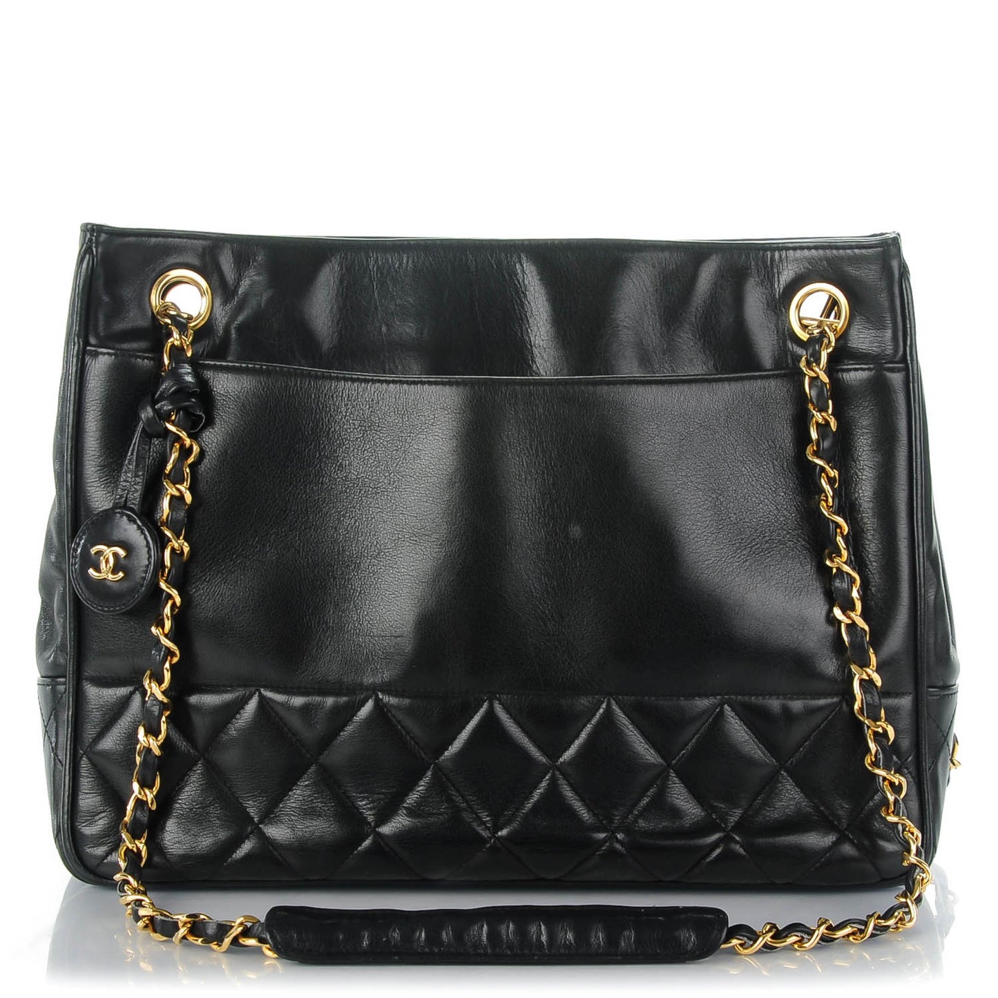 Lambskin Shopping Tote Black