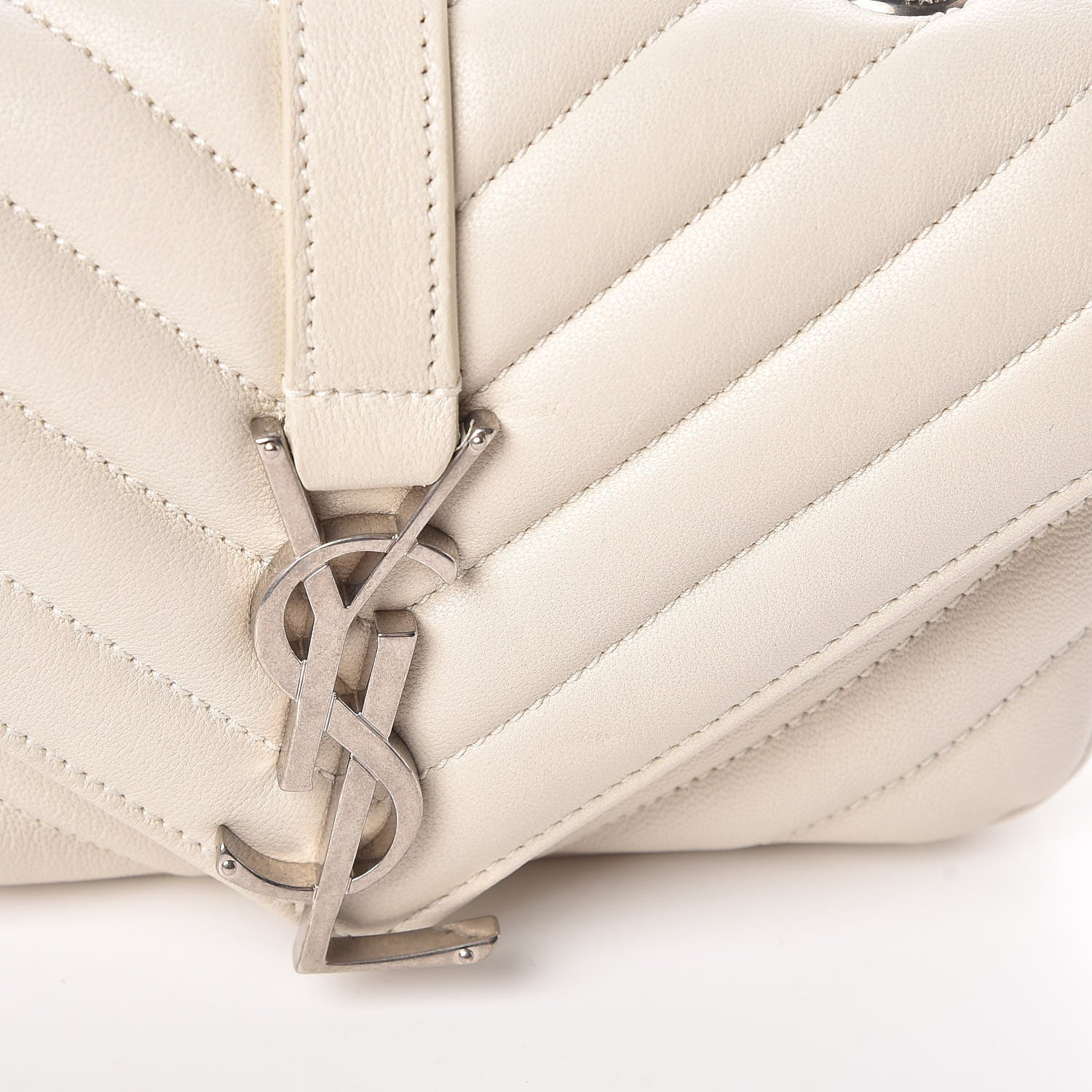 Saint Laurent Sheepskin Matelasse Monogram Classic Baby Chain Bag White 17 of 17