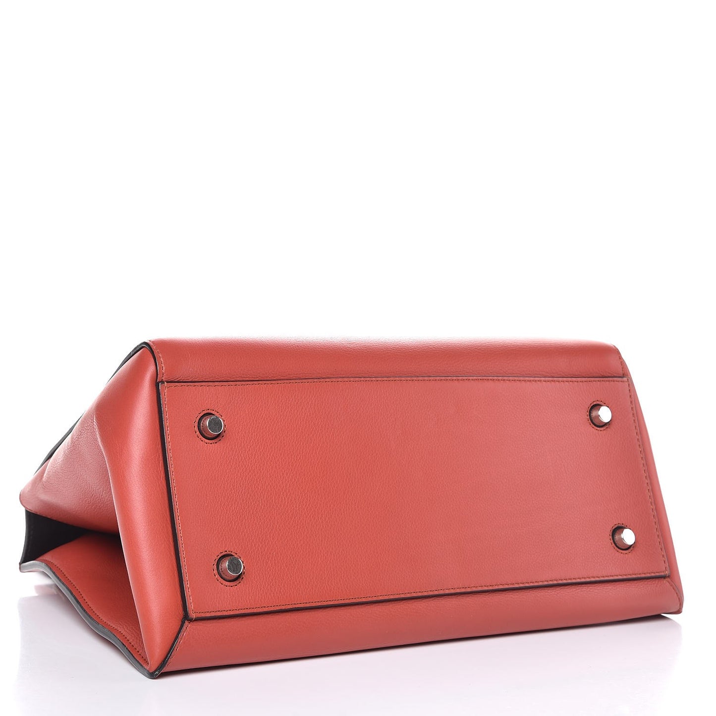 Grained Calfskin Medium Edge Shoulder Bag Vermillion