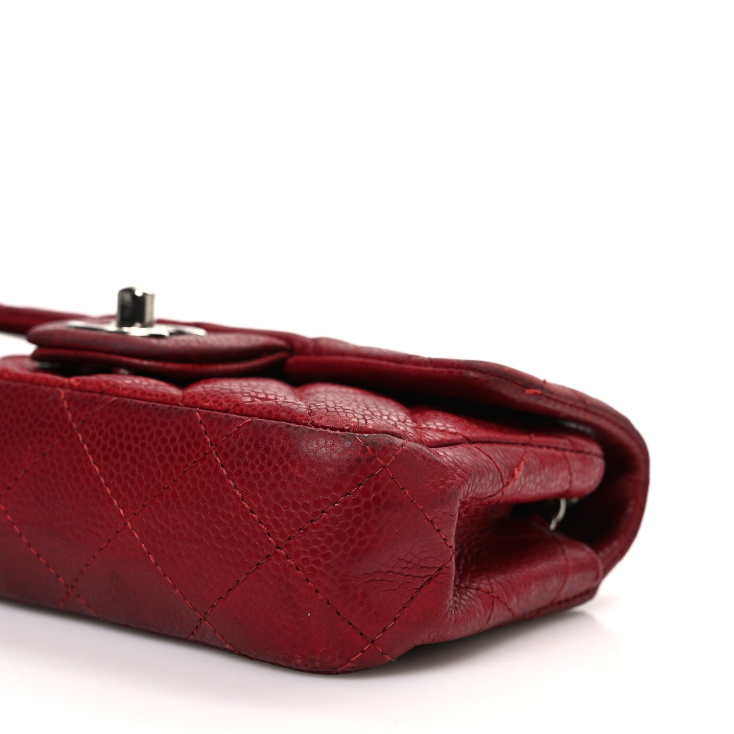 Chanel Caviar Quilted Extra Mini Flap Burgundy 10 of 14