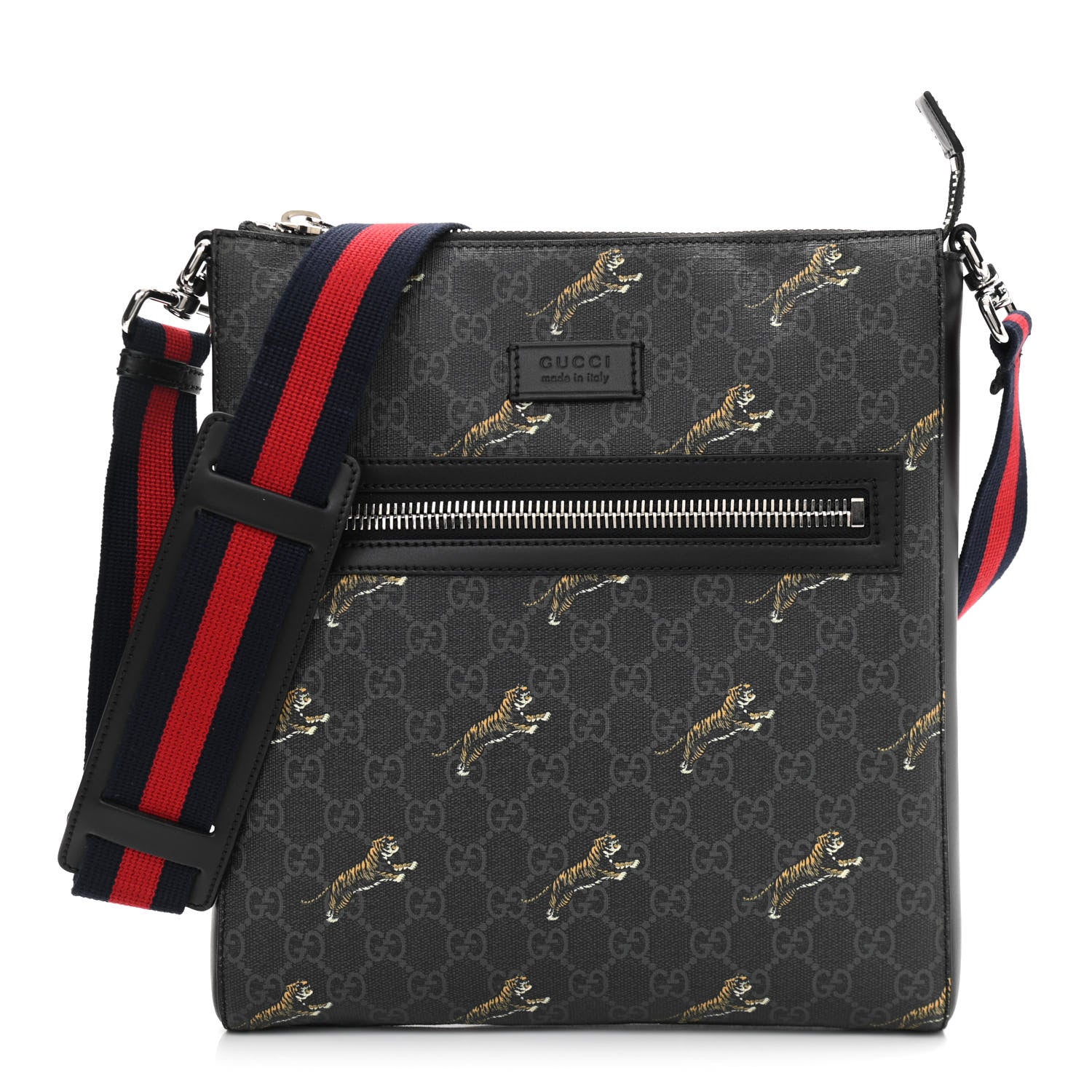 Gucci GG Supreme Monogram Tigers Web Messenger Bag Black Multicolor 1 of 11