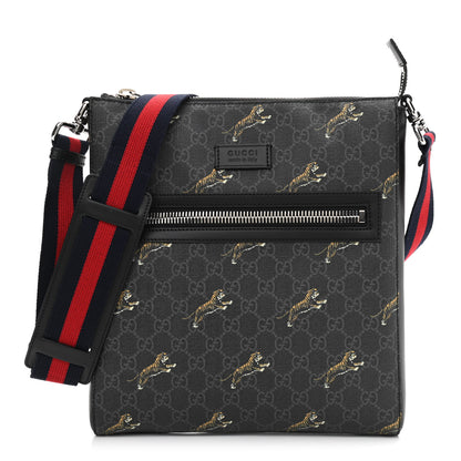 Gucci GG Supreme Monogram Tigers Web Messenger Bag Black Multicolor 1 of 11