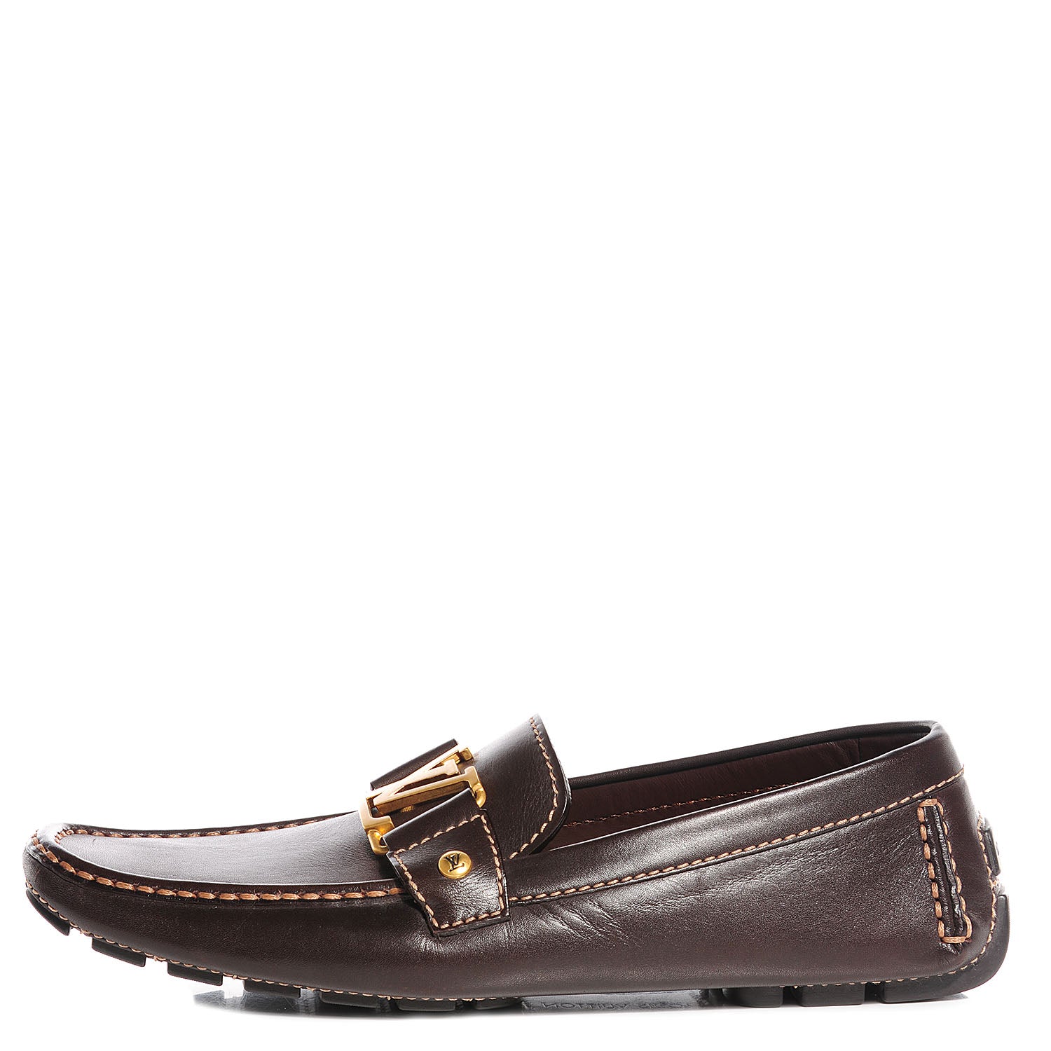 Louis Vuitton Leather Monte Carlo Loafers 7 Cacao Brown 1 of 7