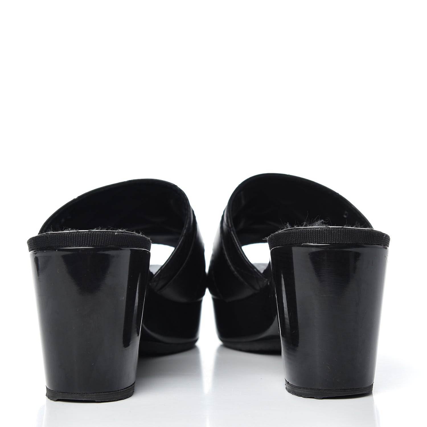 Chanel Lambskin Quilted Wooden Mules 38.5 Black 7 of 11