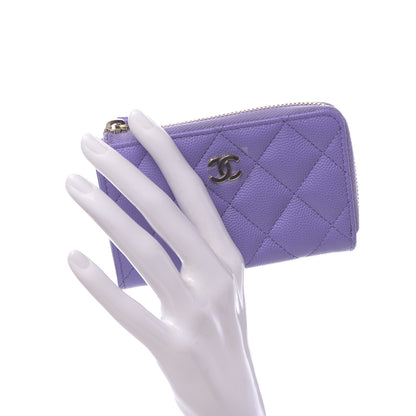 Chanel Caviar Quilted Zipped Key Holder Case Purple 2 of 8