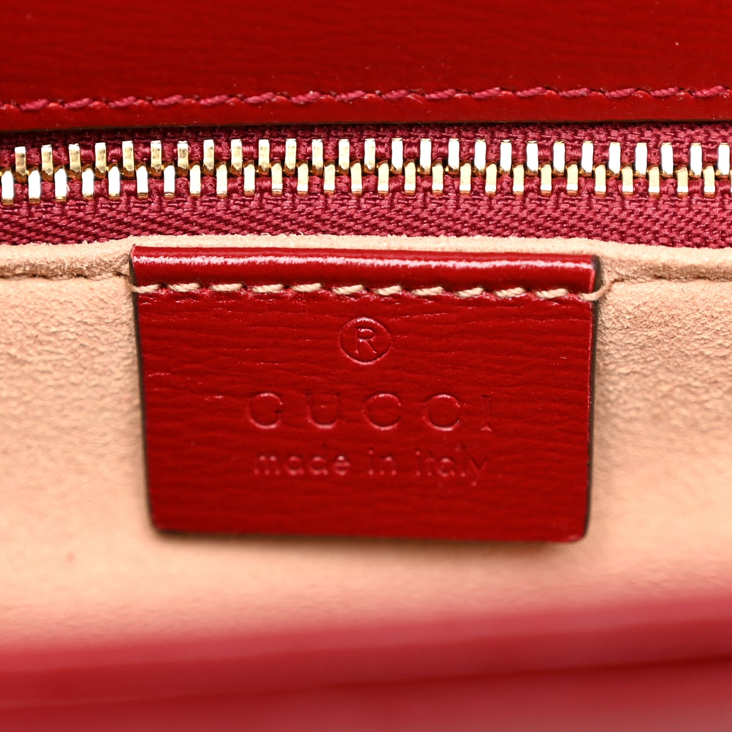 GG Supreme Monogram Azalea Calfskin Horsebit 1955 Shoulder Bag Beige Ebony New Cherry Red