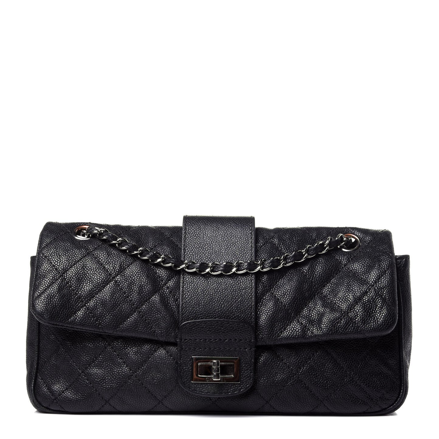 Caviar Quilted Jumbo Mademoiselle Flap Black