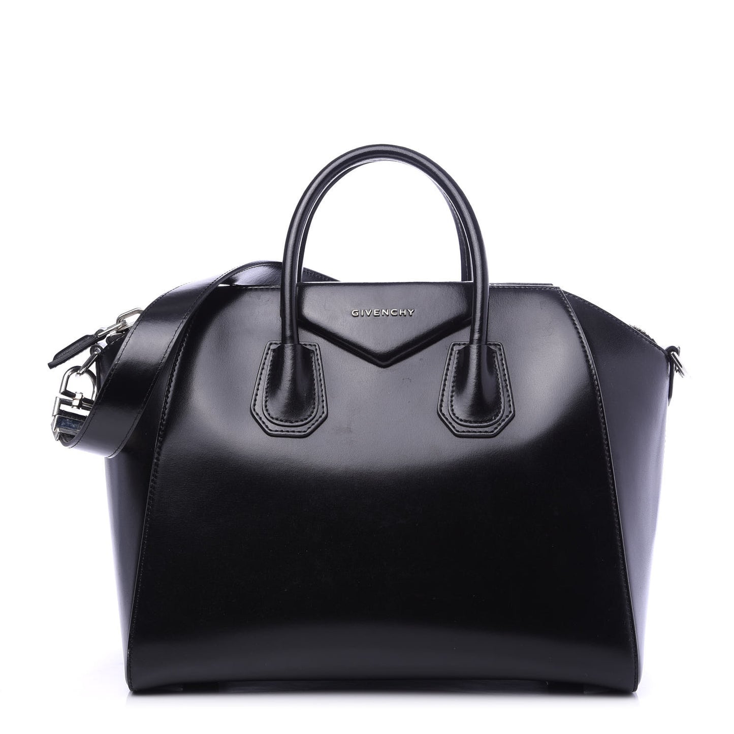Shiny Lord Calfskin Medium Antigona Black