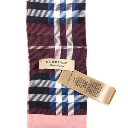 Burberry Silk Check Print Skinny Scarf Plum 3 of 4
