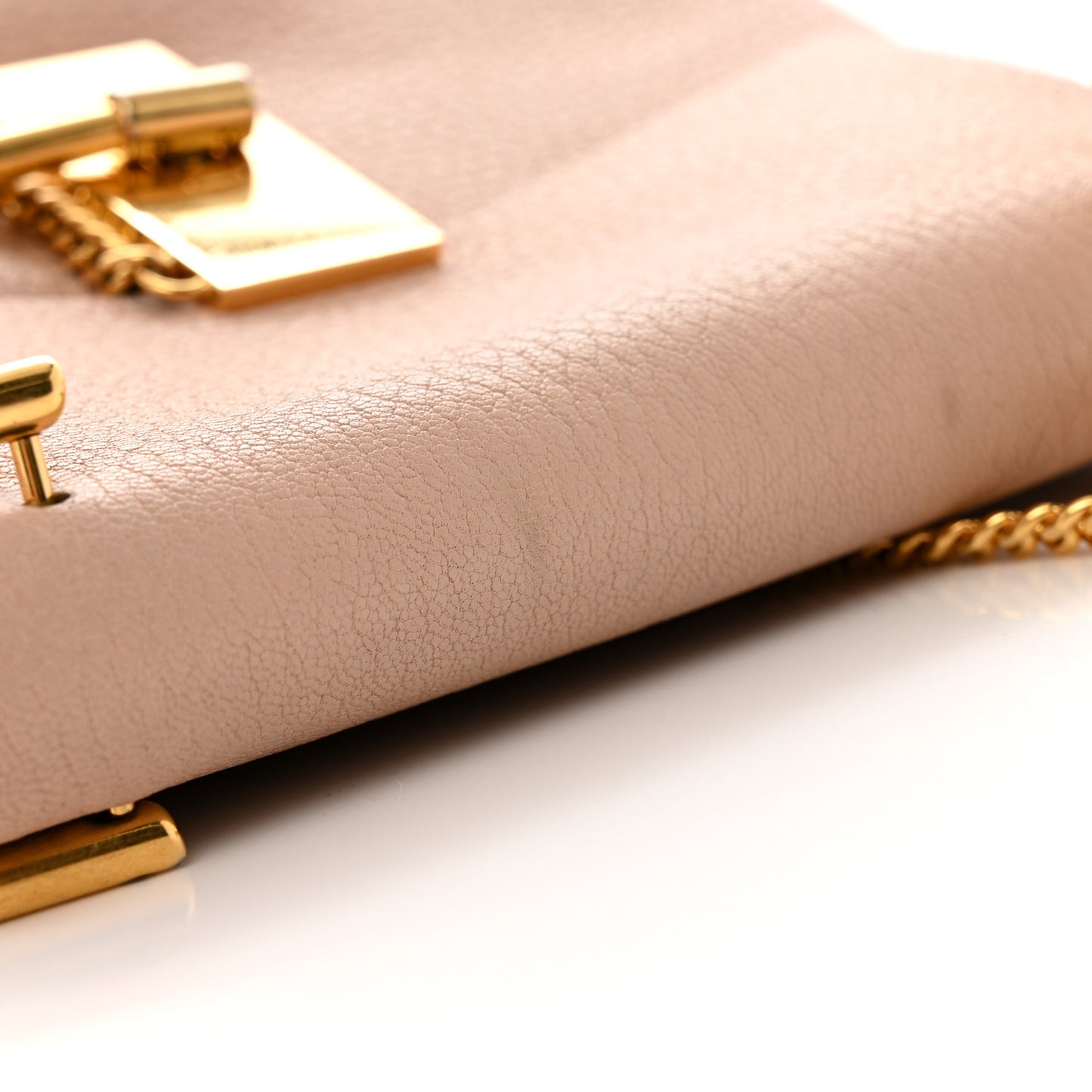 Grained Lambskin Mini Drew Shoulder Bag Cement Pink