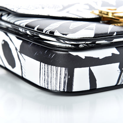 Celine Calfskin Zzhaa Printed x Christian Marclay Small C Bag Black White 9 of 10