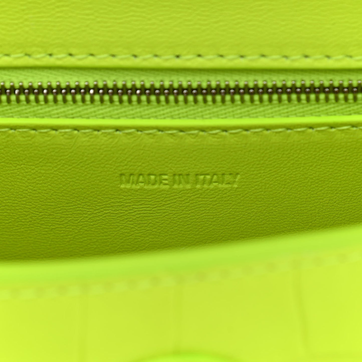 Calfskin Crocodile Embossed S Downtown Chain Shoulder Bag Fluo Yellow Black