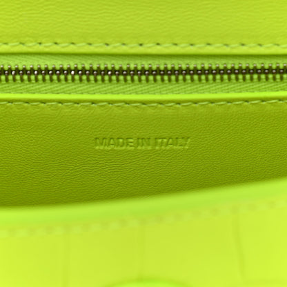 Balenciaga Calfskin Crocodile Embossed S Downtown Chain Shoulder Bag Fluo Yellow Black 7 of 11