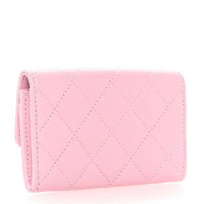 Chanel Caviar Quilted CC Flap Card Holder Pink 3 of 10
