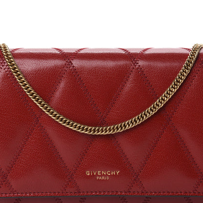 Givenchy Goatskin Quilted GV3 Chain Wallet Vermillon 11 of 12