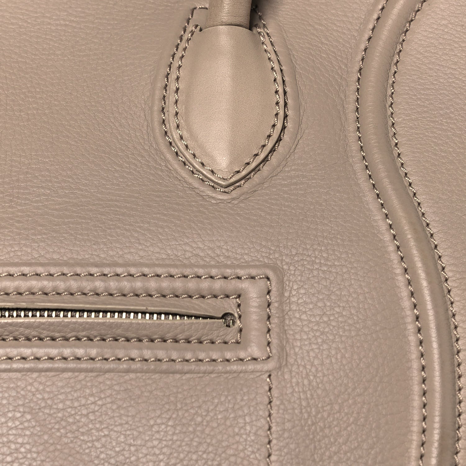 Celine Supple Calfskin Medium Phantom Luggage Beige 7 of 19