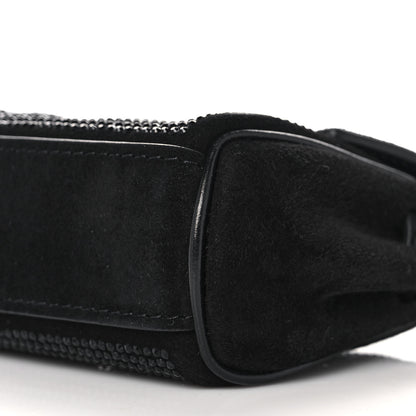 Versace Suede Crystal Studded Micro La Medusa Bag Black 8 of 9