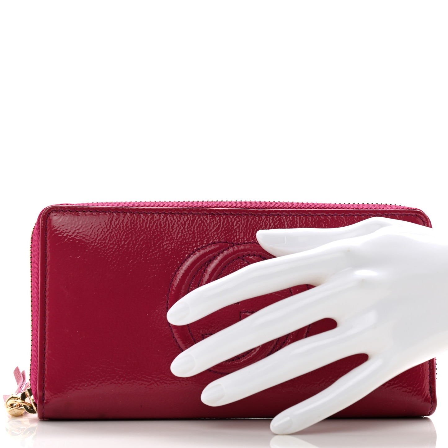 Patent Soho Zip Around Wallet Bright Bougainvillea